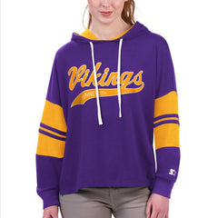 Minnesota Vikings Starter Women's Bump And Run Long Sleeve Hoodie T-Shirt - Purple Hoodies