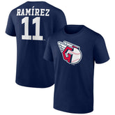 Jose Ramirez Cleveland Guardians Player Icon Name & Number T-Shirt - Navy T-shirts