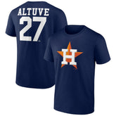Jose Altuve Houston Astros Player Icon Name & Number T-Shirt - Navy T-shirts