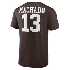 Manny Machado San Diego Padres Player Icon Name & Number T-Shirt - Brown T-shirts