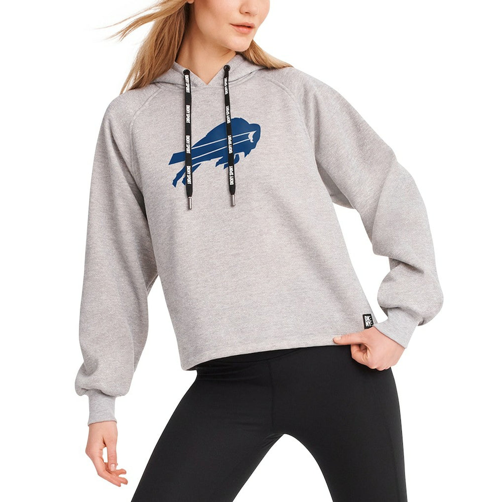 Buffalo Bills DKNY Sport Women's Debbie Dolman Raglan Pullover Hoodie - Heather Gray Hoodies