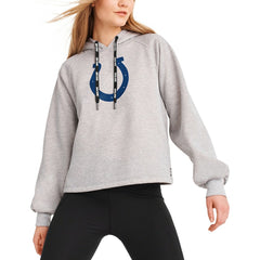 Indianapolis Colts DKNY Sport Women's Debbie Dolman Raglan Pullover Hoodie - Heather Gray Hoodies