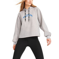 Los Angeles Chargers DKNY Sport Women's Debbie Dolman Raglan Pullover Hoodie - Heather Gray Hoodies