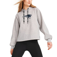 New England Patriots DKNY Sport Women's Debbie Dolman Raglan Pullover Hoodie - Heather Gray Hoodies