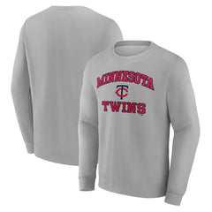Minnesota Twins Heart & Soul Pullover Sweatshirt - Heather Gray Pullover