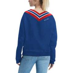 New York Giants Tommy Hilfiger Women's Heidi Raglan V-Neck Sweater - Royal
