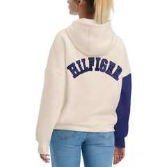 Baltimore Ravens Tommy Hilfiger Women's Harriet Pullover Hoodie - Cream/Purple Hoodies