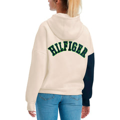 Seattle Seahawks Tommy Hilfiger Women's Harriet Pullover Hoodie - Cream/Navy Hoodies