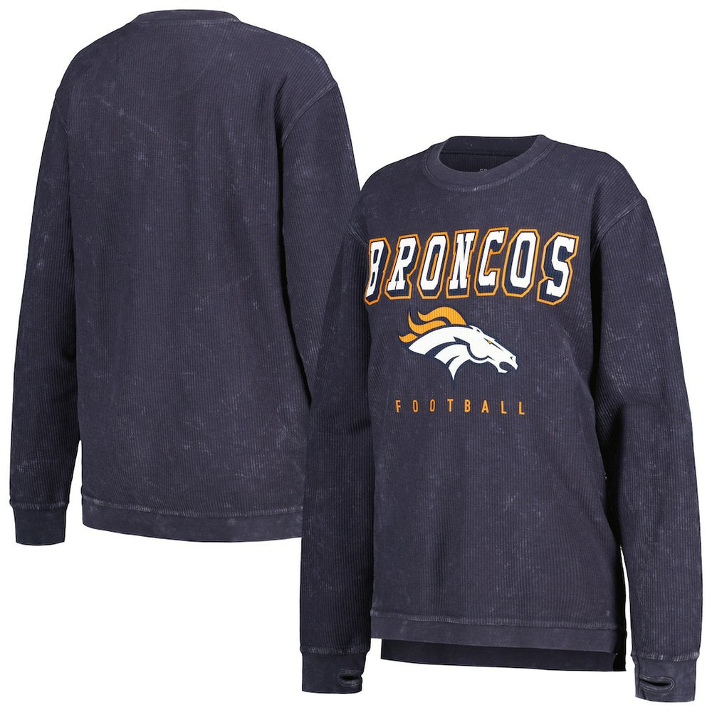 Denver Broncos G-III 4Her by Carl Banks Women's Comfy Cord Pullover Sweatshirt - Navy Pullover