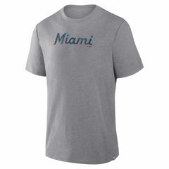 Miami Marlins Fanatics Play Tribute Tri-Blend T-Shirt - Heather Gray T-shirts