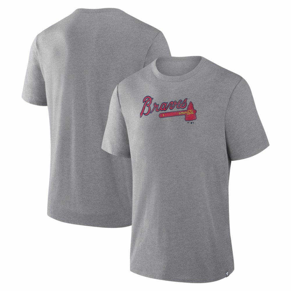 Atlanta Braves Fanatics Play Tribute Tri-Blend T-Shirt - Heather Gray T-shirts