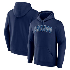 Chicago Cubs Official Wordmark Pullover Hoodie - Navy Hoodies