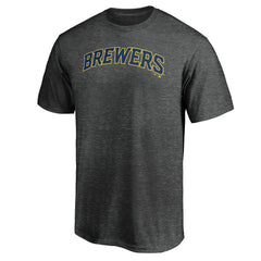 Milwaukee Brewers Official Wordmark T-Shirt - Charcoal T-shirts