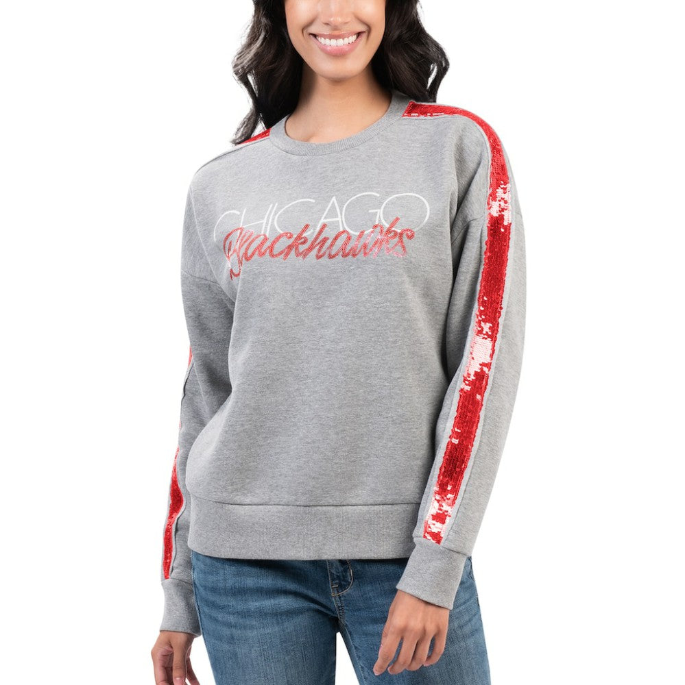 Chicago Blackhawks G-III 4Her by Carl Banks Women's Penalty Box Pullover Sweatshirt - Gray | US 200115830