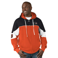 Philadelphia Flyers Starter Power Forward Full-Zip Hoodie - Black/Orange | US 200115894