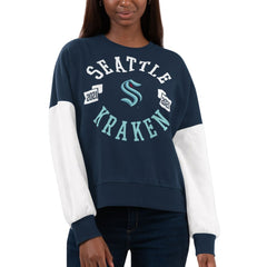 Seattle Kraken G-III 4Her by Carl Banks Women's Team Pride Pullover Sweatshirt - Deep Sea Blue | US 200115911