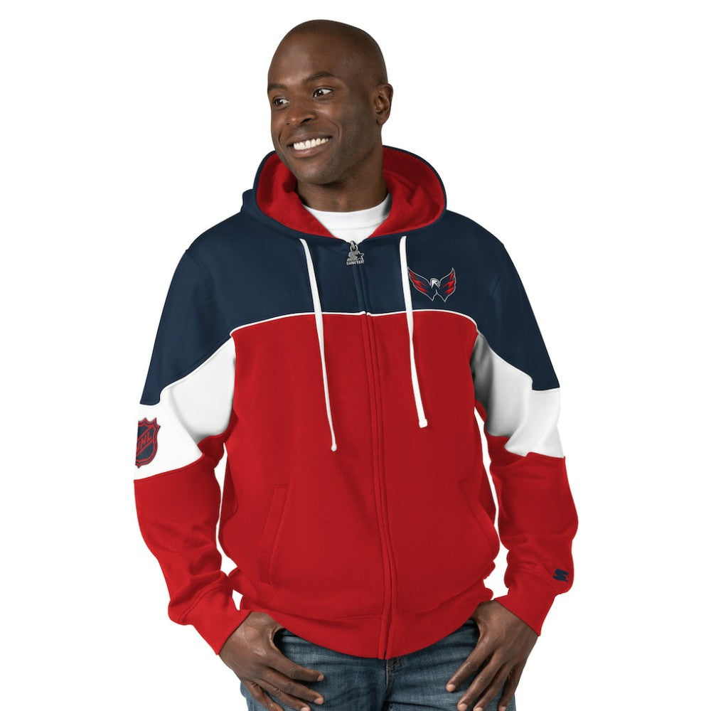 Washington Capitals Starter Power Forward Full-Zip Hoodie - Red/Navy | US 200115918