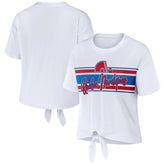 Colorado Avalanche WEAR by Erin Andrews Women's Front Knot T-Shirt - White | US 200116097