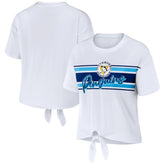 Pittsburgh Penguins WEAR by Erin Andrews Women's Front Knot T-Shirt - White | US 200116103