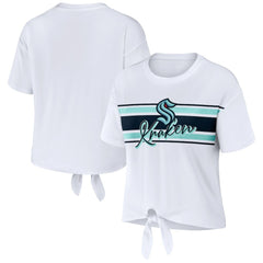 Seattle Kraken WEAR by Erin Andrews Women's Front Knot T-Shirt - White | US 200116105