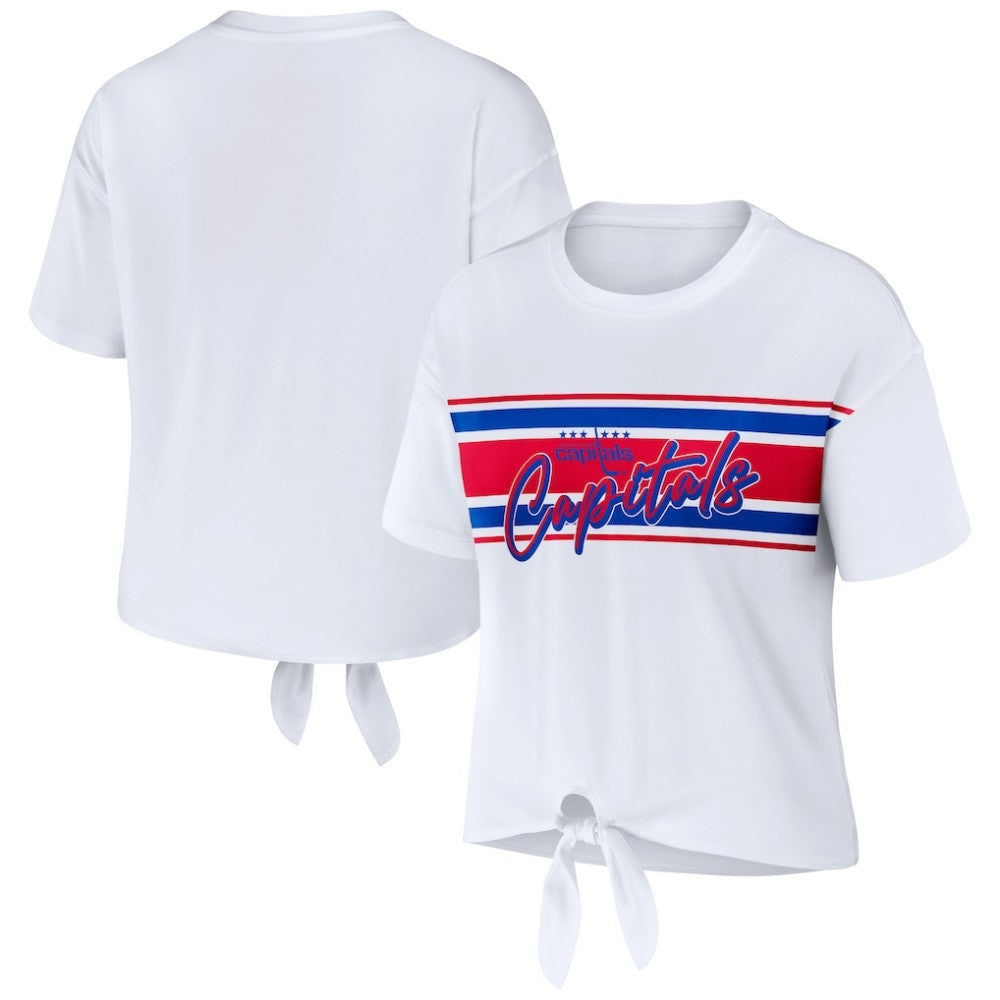 Washington Capitals WEAR by Erin Andrews Women's Front Knot T-Shirt - White | US 200116110