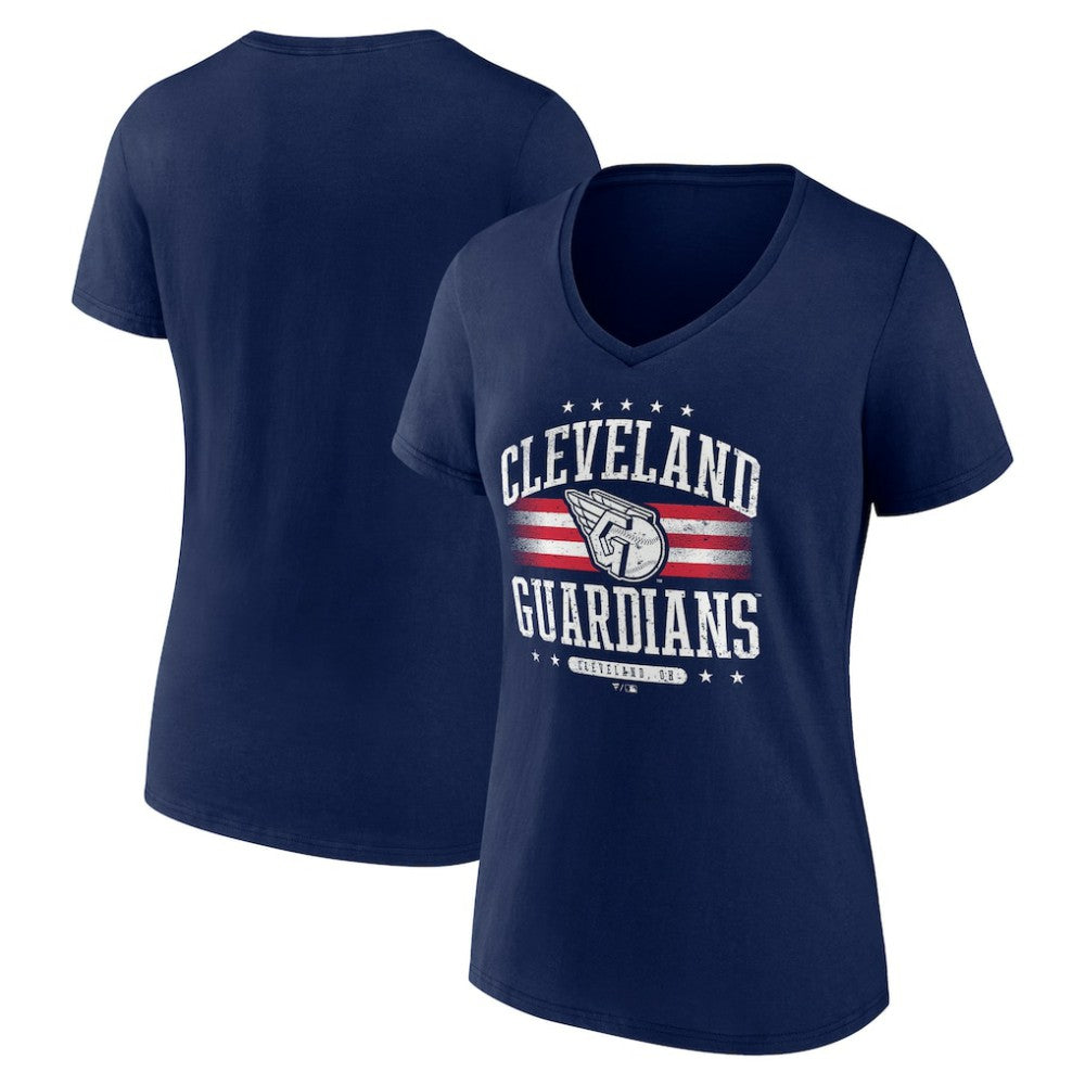 Cleveland Guardians Women's Americana Team V-Neck T-Shirt - Navy T-shirts