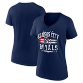 Kansas City Royals Women's Americana Team V-Neck T-Shirt - Navy T-shirts