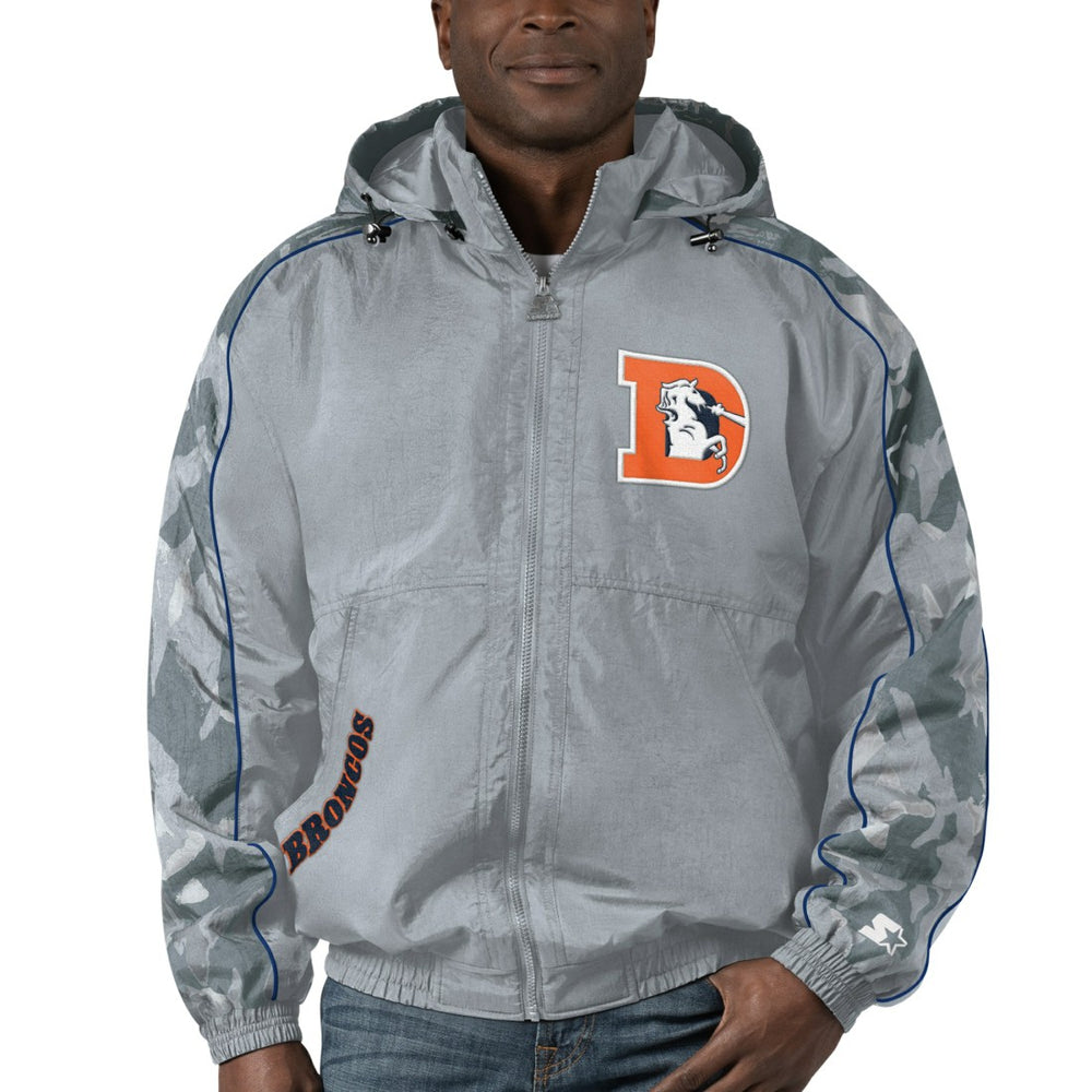 Denver Broncos Starter Thursday Night Gridiron Throwback Full-Zip Jacket - Gray Jackets