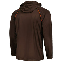 Cleveland Browns Starter Gridiron Classics Throwback Raglan Long Sleeve Hooded T-Shirt - Brown T-shirts
