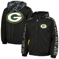 Green Bay Packers Starter Thursday Night Gridiron Full-Zip Hoodie - Black Hoodies