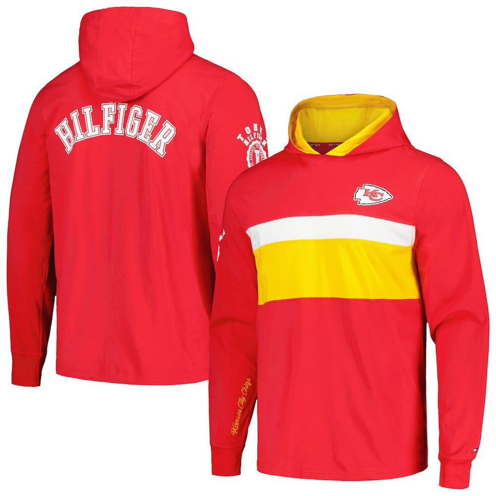 Kansas City Chiefs Tommy Hilfiger Morgan Long Sleeve Hoodie T-Shirt - Red Hoodies