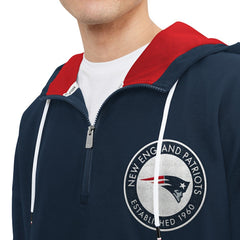 New England Patriots Tommy Hilfiger Aaron Quarter-Zip Hoodie - Navy Hoodies