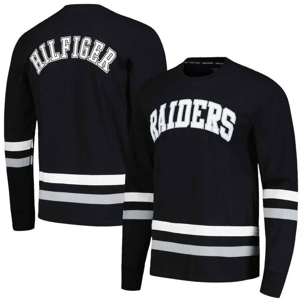 Las Vegas Raiders Tommy Hilfiger Nolan Long Sleeve T-Shirt - Black/Silver T-shirts