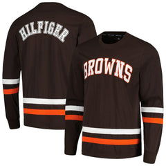 Cleveland Browns Tommy Hilfiger Nolan Long Sleeve T-Shirt - Brown/Orange T-shirts