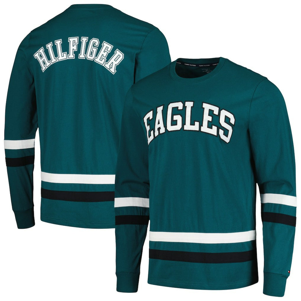 Philadelphia Eagles Tommy Hilfiger Nolan Long Sleeve T-Shirt - Midnight Green/Black T-shirts