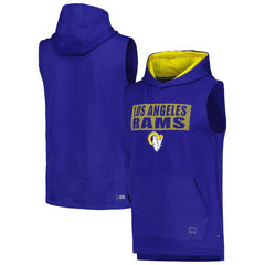 Los Angeles Rams MSX by Michael Strahan Marathon Sleeveless Pullover Hoodie - Royal Hoodies