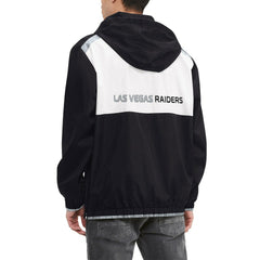 Las Vegas Raiders Tommy Hilfiger Carter Half-Zip Hooded Top - Black/White Tops