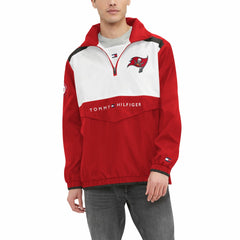 Tampa Bay Buccaneers Tommy Hilfiger Carter Half-Zip Hooded Top - Red/White Tops