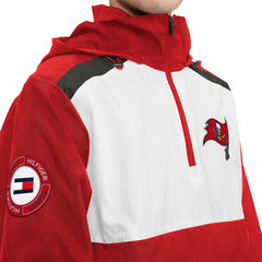 Tampa Bay Buccaneers Tommy Hilfiger Carter Half-Zip Hooded Top - Red/White Tops