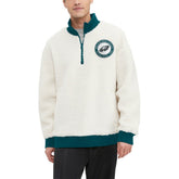 Philadelphia Eagles Tommy Hilfiger Jordan Sherpa Quarter-Zip Sweatshirt - Cream Sweatshirts