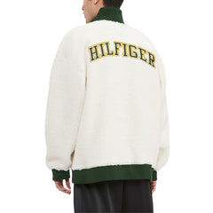 Green Bay Packers Tommy Hilfiger Jordan Sherpa Quarter-Zip Sweatshirt - Cream Sweatshirts