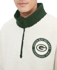 Green Bay Packers Tommy Hilfiger Jordan Sherpa Quarter-Zip Sweatshirt - Cream Sweatshirts