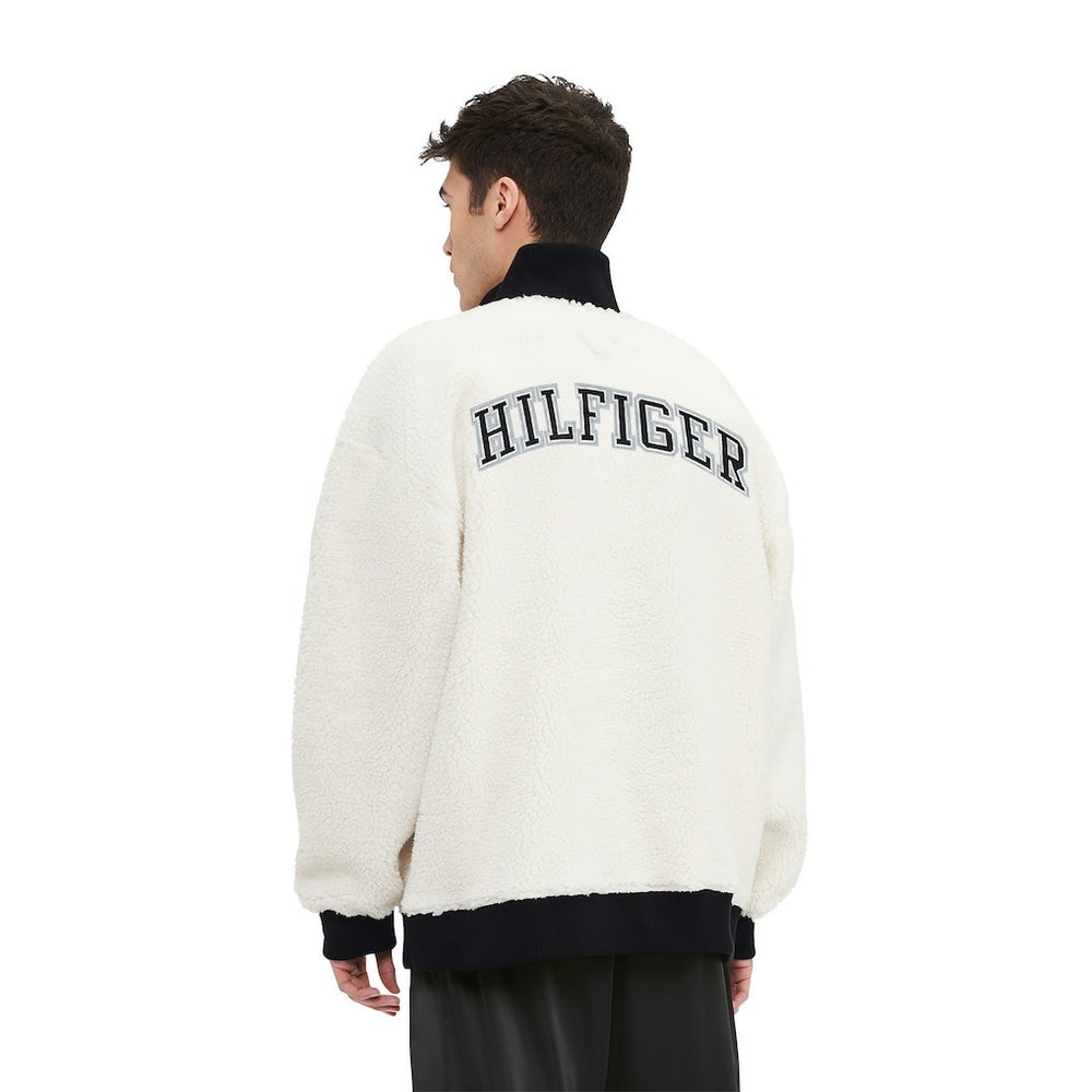 Las Vegas Raiders Tommy Hilfiger Jordan Sherpa Quarter-Zip Sweatshirt - Cream Sweatshirts