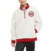 San Francisco 49ers Tommy Hilfiger Jordan Sherpa Quarter-Zip Sweatshirt - Cream Sweatshirts