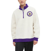 Minnesota Vikings Tommy Hilfiger Jordan Sherpa Quarter-Zip Sweatshirt - Cream Sweatshirts