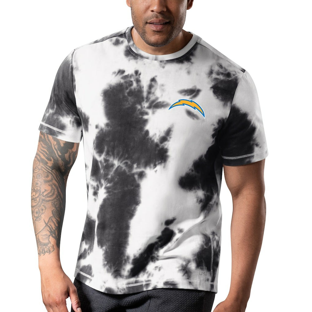 Los Angeles Chargers MSX by Michael Strahan Freestyle Tie-Dye T-Shirt - Black T-shirts
