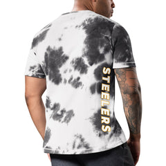 Pittsburgh Steelers MSX by Michael Strahan Freestyle Tie-Dye T-Shirt - Black T-shirts