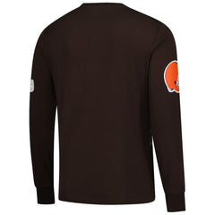 Cleveland Browns Starter Clutch Hit Long Sleeve T-Shirt - Brown T-shirts