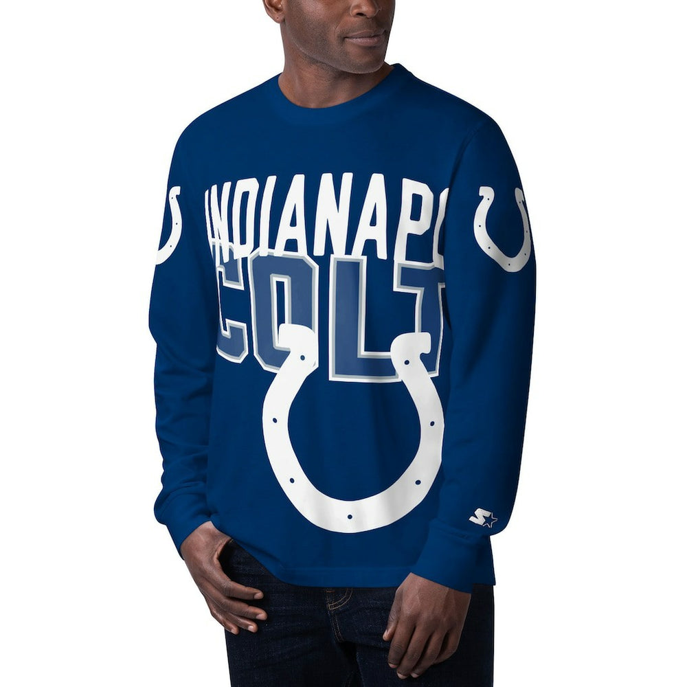 Indianapolis Colts Starter Clutch Hit Long Sleeve T-Shirt - Royal T-shirts