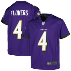 Zay Flowers Baltimore Ravens Youth Game Jersey - Purple Jerseys